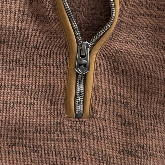 Kuhl Ascendyr Sweater Quarter Zip Pullover Fleece Casual Hiking Camping Brown S - Picture 11 of 15